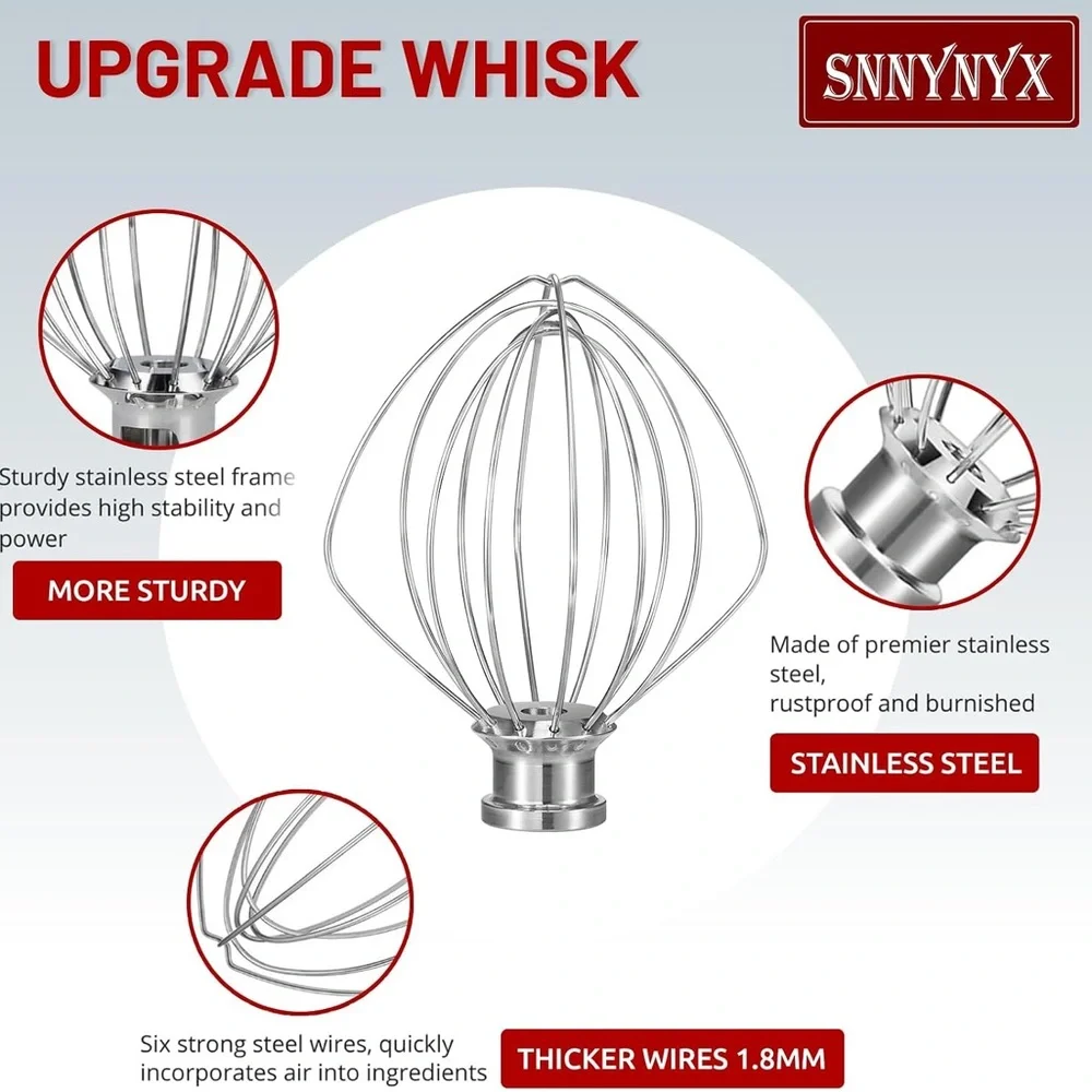 Wire Whip Whisk Attachment for Kitchenaid Stand Mixer